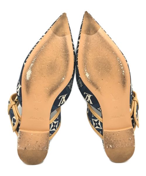 LOUIS VUITTON（ルイ ヴィトン）LOUIS VUITTON (ルイ ヴィトン) モノグラムデニムロゴミュール ブルー サイズ:34（21㎝相当）の古着・服飾アイテム