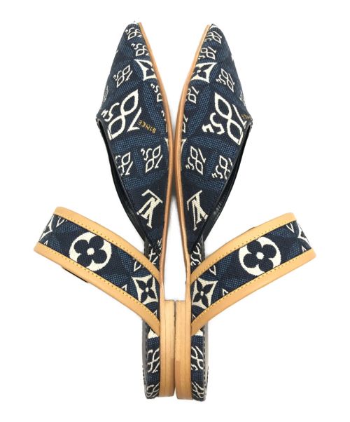 LOUIS VUITTON（ルイ ヴィトン）LOUIS VUITTON (ルイ ヴィトン) モノグラムデニムロゴミュール ブルー サイズ:34（21㎝相当）の古着・服飾アイテム