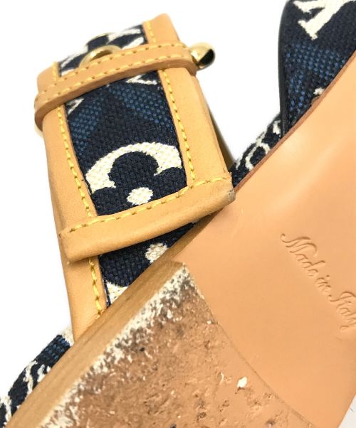 LOUIS VUITTON（ルイ ヴィトン）LOUIS VUITTON (ルイ ヴィトン) モノグラムデニムロゴミュール ブルー サイズ:34（21㎝相当）の古着・服飾アイテム