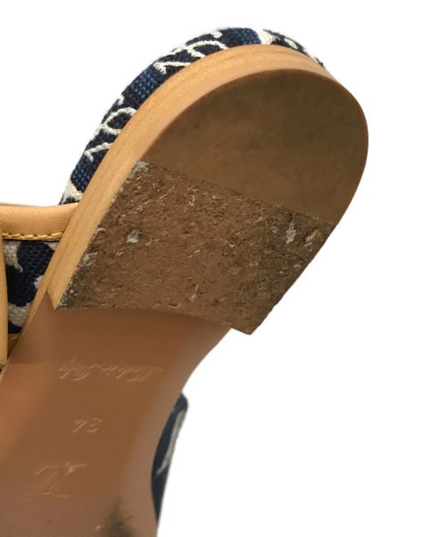 LOUIS VUITTON（ルイ ヴィトン）LOUIS VUITTON (ルイ ヴィトン) モノグラムデニムロゴミュール ブルー サイズ:34（21㎝相当）の古着・服飾アイテム