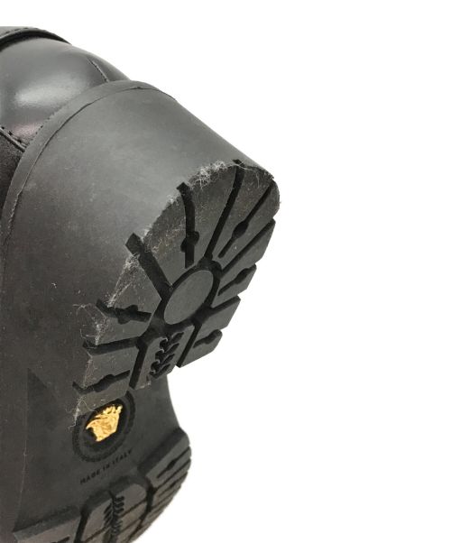 VERSACE（ヴェルサーチェ）VERSACE (ヴェルサーチ) メデューサメタルムートンレザー切替ブーツ ブラック サイズ:35(22cm相当)の古着・服飾アイテム