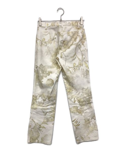 CHANEL（シャネル）CHANEL (シャネル) ココボタン ボタニカルプリント デニムパンツ ホワイト×ベージュ サイズ:34の古着・服飾アイテム