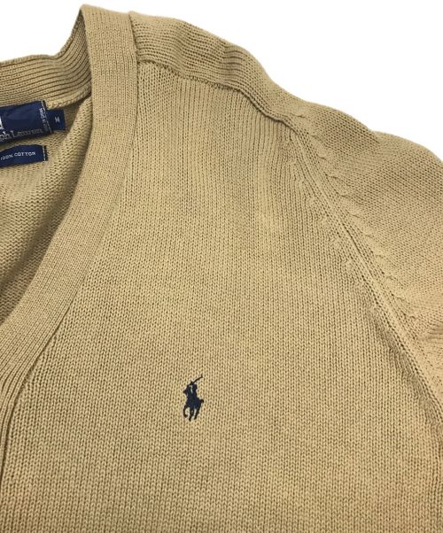 POLO RALPH LAUREN（ポロ・ラルフローレン）POLO RALPH LAUREN (ポロ・ラルフローレン) コットンニットカーディガン ベージュ サイズ:Mの古着・服飾アイテム