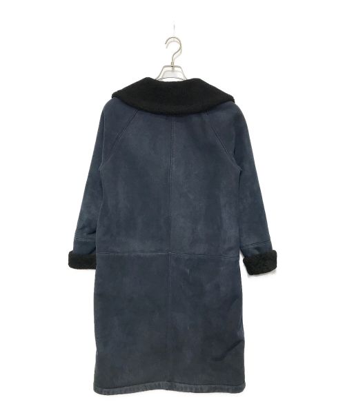 BARNEYS NEWYORK（バーニーズ・ニューヨーク）BARNEYS NEWYORK (バーニーズ・ニューヨーク) ムートンコート ネイビー×ブラック サイズ:40の古着・服飾アイテム