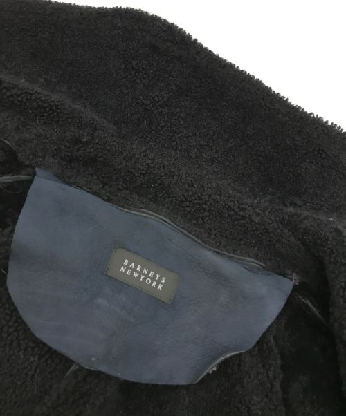 BARNEYS NEWYORK（バーニーズ・ニューヨーク）BARNEYS NEWYORK (バーニーズ・ニューヨーク) ムートンコート ネイビー×ブラック サイズ:40の古着・服飾アイテム