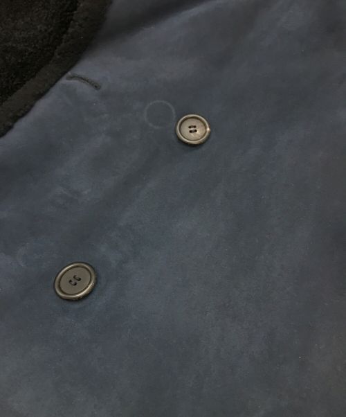 BARNEYS NEWYORK（バーニーズ・ニューヨーク）BARNEYS NEWYORK (バーニーズ・ニューヨーク) ムートンコート ネイビー×ブラック サイズ:40の古着・服飾アイテム