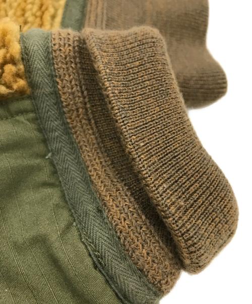 RRL（ダブルアールエル）RRL (ダブルアールエル) SHERPA LINED BLANKET JACKET STRIPE ベージュ×カーキ サイズ:Ｍの古着・服飾アイテム