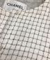 中古・古着 CHANEL (シャネル) ノーカラーツイードコート ホワイト×ブラック サイズ:36：94000円