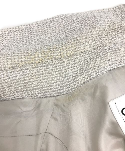 CHANEL（シャネル）CHANEL (シャネル) リボン付ココボタンツイードジャケット グレー サイズ:36の古着・服飾アイテム