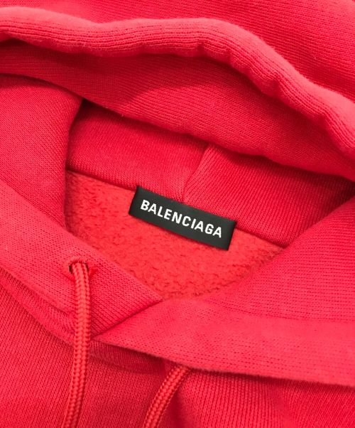 BALENCIAGA（バレンシアガ）BALENCIAGA (バレンシアガ) BBロゴプルオーバーパーカー レッド サイズ:XSの古着・服飾アイテム