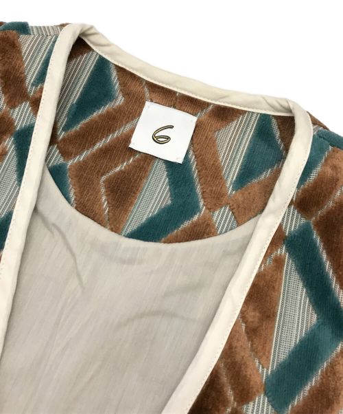 6(ROKU) BEAUTY&YOUTH（ロク ビューティーアンドユース）6(ROKU) BEAUTY&YOUTH (ロク ビューティーアンドユース) DIAMOND MOTIF CUT PILE VEST / ベスト ブラウン サイズ:下記参照の古着・服飾アイテム