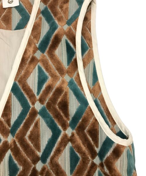 6(ROKU) BEAUTY&YOUTH（ロク ビューティーアンドユース）6(ROKU) BEAUTY&YOUTH (ロク ビューティーアンドユース) DIAMOND MOTIF CUT PILE VEST / ベスト ブラウン サイズ:下記参照の古着・服飾アイテム