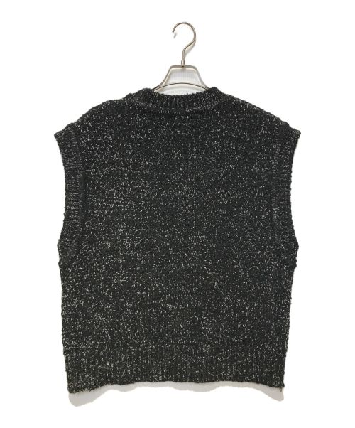 CLANE（クラネ）CLANE (クラネ) サイドジップ ツイード ニット ベスト ブラック サイズ:1の古着・服飾アイテム