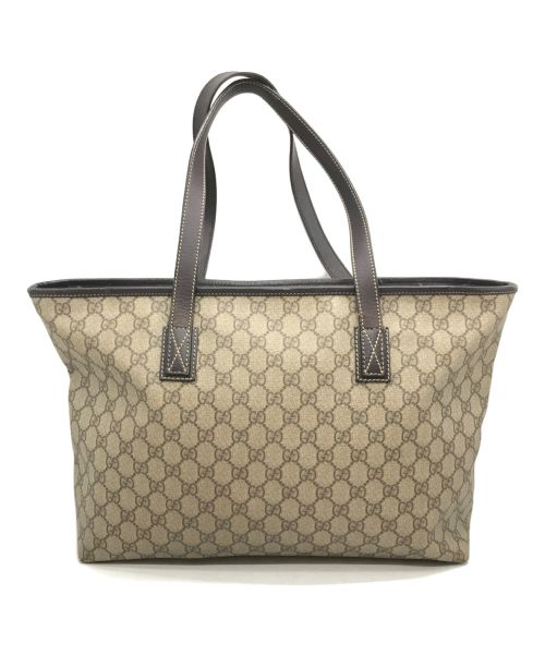 GUCCI（グッチ）GUCCI (グッチ) GGスプリーム トートバッグ ブラウン サイズ:下記参照の古着・服飾アイテム