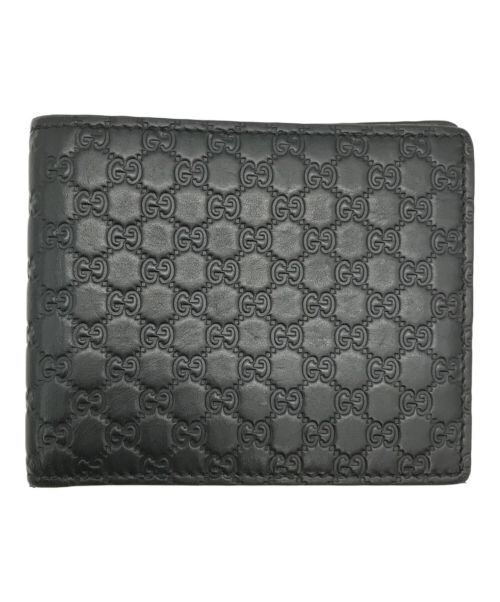 GUCCI（グッチ）GUCCI (グッチ) マイクログッチシマ2つ折り財布 ブラック サイズ:下記参照の古着・服飾アイテム