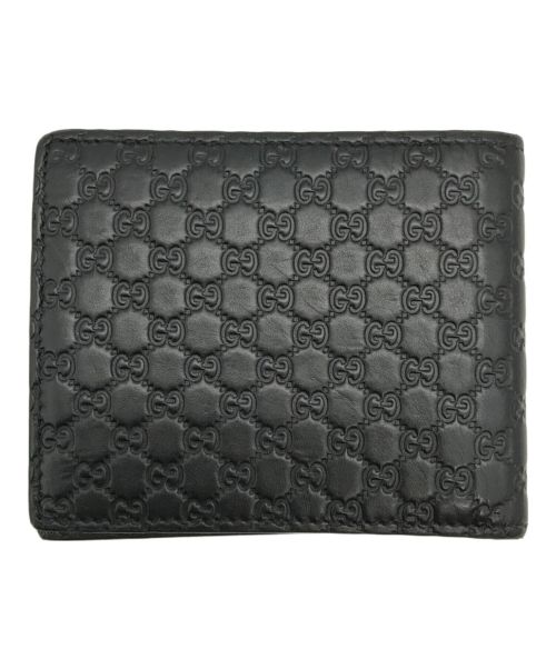 GUCCI（グッチ）GUCCI (グッチ) マイクログッチシマ2つ折り財布 ブラック サイズ:下記参照の古着・服飾アイテム