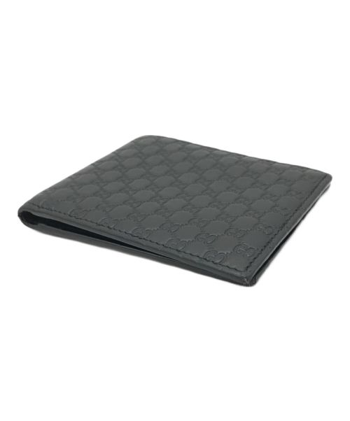 GUCCI（グッチ）GUCCI (グッチ) マイクログッチシマ2つ折り財布 ブラック サイズ:下記参照の古着・服飾アイテム
