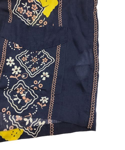 KAPITAL（キャピタル）KAPITAL (キャピタル) シルクレーヨン PECKISH RAINBOWY柄 ラングルカラーキューバシャツ ネイビー サイズ:1の古着・服飾アイテム