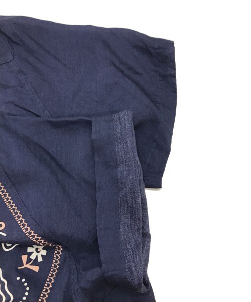 KAPITAL（キャピタル）KAPITAL (キャピタル) シルクレーヨン PECKISH RAINBOWY柄 ラングルカラーキューバシャツ ネイビー サイズ:1の古着・服飾アイテム