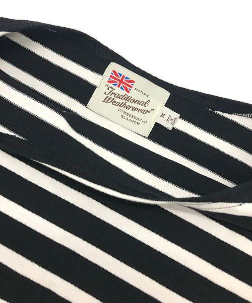 Traditional Weatherwear（トラディショナルウェザーウェア）Traditional Weatherwear (トラディショナルウェザーウェア) SP BIG VASQUE ボーダー ブラック×ホワイト サイズ:Mの古着・服飾アイテム