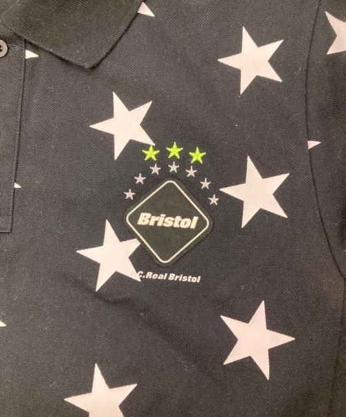F.C.R.B.（エフシーレアルブリストル）F.C.R.B. (エフシーレアルブリストル) ポロシャツ ブラック×ホワイト サイズ:Lの古着・服飾アイテム