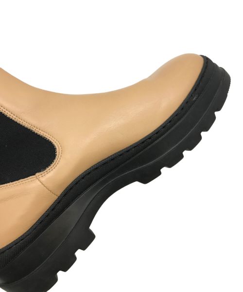 SUNNY PELLICO（サニーペリコー）SUNNY PELLICO (サニーペリコー) サイドゴアブーツ ベージュ×ブラック サイズ:39（24.5～25.0cm相当)の古着・服飾アイテム