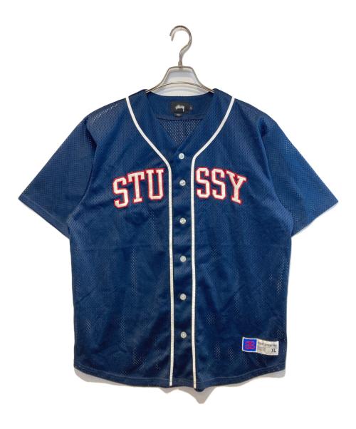 stussy（ステューシー）stussy (ステューシー) ベースボールシャツ ネイビー サイズ:XLの古着・服飾アイテム
