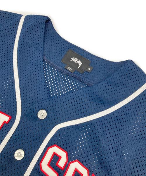 stussy（ステューシー）stussy (ステューシー) ベースボールシャツ ネイビー サイズ:XLの古着・服飾アイテム