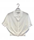 THREE DOTSスリードッツ）の古着「シャイニーシアー ポロカーディガン」｜ホワイト