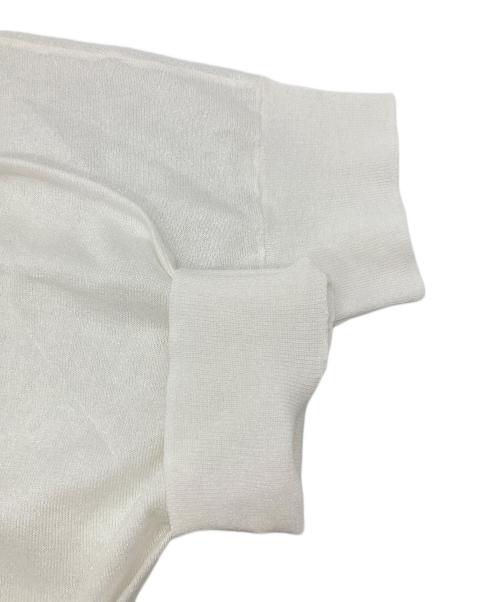 THREE DOTS（スリードッツ）THREE DOTS (スリードッツ) シャイニーシアー ポロカーディガン ホワイト サイズ:6の古着・服飾アイテム