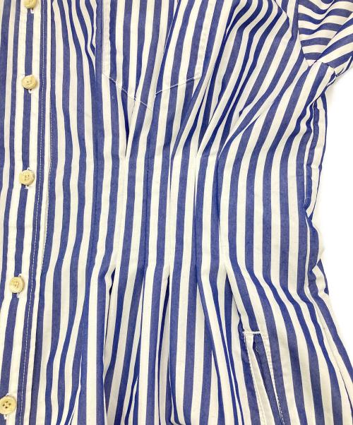 Uhr（ウーア）Uhr (ウーア) ストライプシャツワンピース ホワイト×ブルー サイズ:38の古着・服飾アイテム