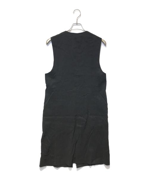 23区（ニジュウサンク）23区 (ニジュウサンク) リネンレーヨンストレッチ ロング ジレ ブラック サイズ:38の古着・服飾アイテム