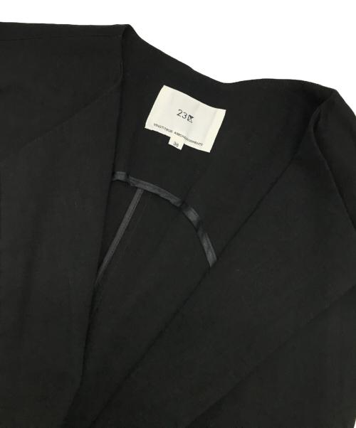 23区（ニジュウサンク）23区 (ニジュウサンク) リネンレーヨンストレッチ ロング ジレ ブラック サイズ:38の古着・服飾アイテム