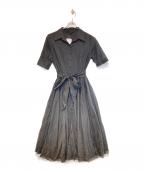 JENNEジェンヌ）の古着「半袖フレアシャツワンピース」｜ブラック