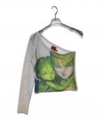 Heaven by Marc Jacobsヘブンバイマークジェイコブス）の古着「シアーカットソー」｜グレー×グリーン