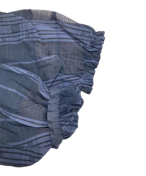 JOURNAL STANDARD relume（ジャーナルスタンダード レリューム）JOURNAL STANDARD relume (ジャーナルスタンダード レリューム) シアーチェックギャザーブラウス ネイビー サイズ:Free 未使用品の古着・服飾アイテム