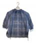 JOURNAL STANDARD relume（ジャーナルスタンダード レリューム）の古着「シアーチェックギャザーブラウス」｜ネイビー
