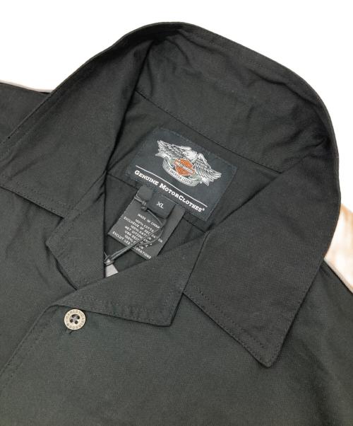 HARLEY-DAVIDSON（ハーレーダビッドソン）HARLEY-DAVIDSON (ハーレーダビッドソン) オープンカラーシャツ ブラック×ベージュ サイズ:XL 未使用品の古着・服飾アイテム