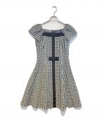 M'S GRACYエムズグレイシー）の古着「チェックワンピース」｜ブラック×ホワイト
