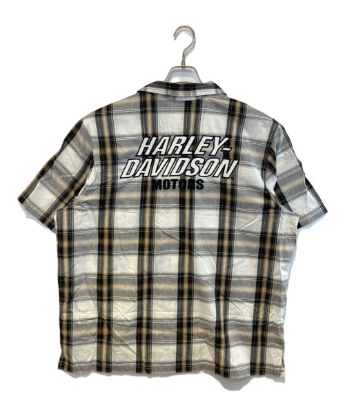 HARLEY-DAVIDSON（ハーレーダビッドソン）HARLEY-DAVIDSON (ハーレーダビッドソン) ロゴチェックシャツ ホワイト×グレー サイズ:XL 未使用品の古着・服飾アイテム