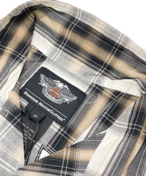 HARLEY-DAVIDSON（ハーレーダビッドソン）HARLEY-DAVIDSON (ハーレーダビッドソン) ロゴチェックシャツ ホワイト×グレー サイズ:XL 未使用品の古着・服飾アイテム