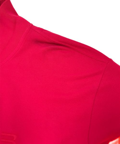 BALENCIAGA（バレンシアガ）BALENCIAGA (バレンシアガ) パッチワーク ロングスリーブ ポロシャツ ピンク×オレンジ サイズ:XXSの古着・服飾アイテム