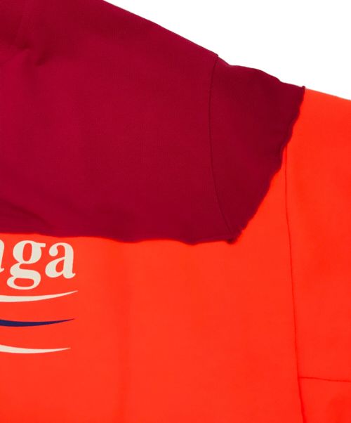 BALENCIAGA（バレンシアガ）BALENCIAGA (バレンシアガ) パッチワーク ロングスリーブ ポロシャツ ピンク×オレンジ サイズ:XXSの古着・服飾アイテム