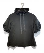 ENFOLDエンフォルド）の古着「ダブルクロス フーディチュニック」｜ブラック