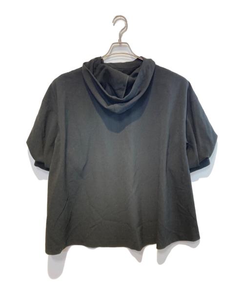 ENFOLD（エンフォルド）ENFOLD (エンフォルド) ダブルクロス フーディチュニック ブラック サイズ:38の古着・服飾アイテム