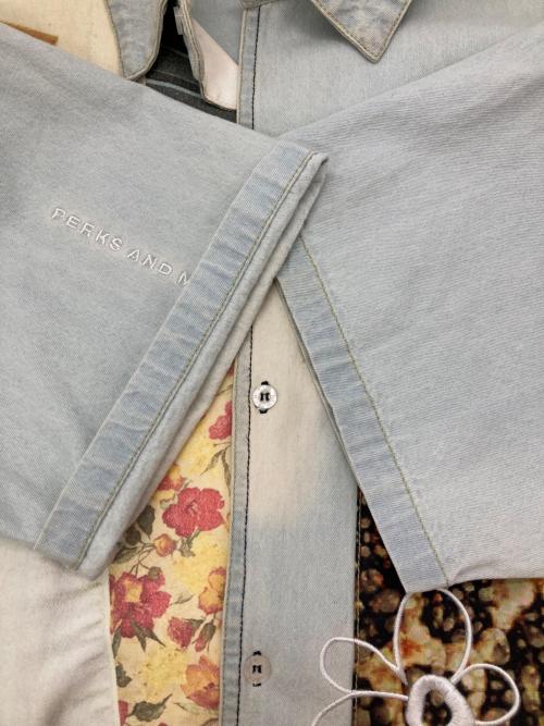 PAM（パム）PAM (パム) ヴィンテージ加工 パッチワーク デニム 半袖 シャツ インディゴ サイズ:下記参照　の古着・服飾アイテム