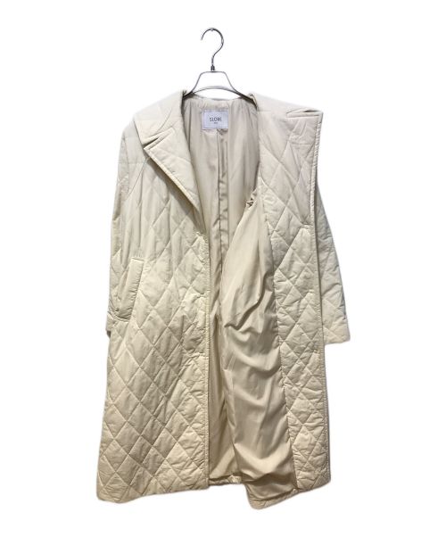 SLOBE IENA（スローブ イエナ）SLOBE IENA (スローブ イエナ) ナイロンタスランキルティングロングコート ホワイト サイズ:Freeの古着・服飾アイテム