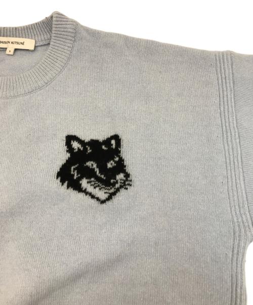 maison kitsune（メゾンキツネ）maison kitsune (メゾンキツネ) フォックスヘッド インターシャ コンフォート ジャンパー ブルー サイズ:Sの古着・服飾アイテム