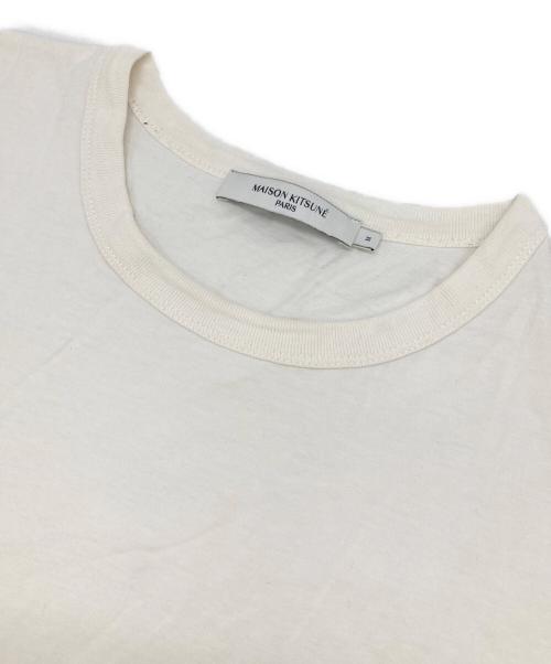maison kitsune（メゾンキツネ）maison kitsune (メゾンキツネ) ダブル フォックスヘッド ロゴ Tシャ ホワイト サイズ:Ｍの古着・服飾アイテム