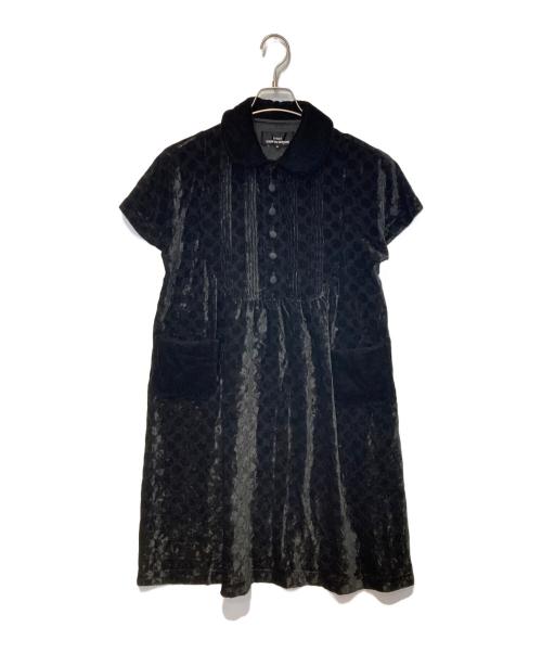tricot COMME des GARCONS（トリココムデギャルソン）tricot COMME des GARCONS (トリココムデギャルソン) ピンタックベロアワンピース ブラック サイズ:Sの古着・服飾アイテム